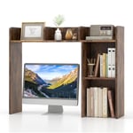 COSTWAY Bibliothèque, Étagere à Poser sur Meuble avec 5 Compartiments pour Écran 27", Bibliothèque sur Bureau avec 2 Kits Anti-basculement, 25 x 94 x 74 cm (Marron Rustique)