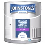 Johnstone's Quick Dry Satin Brilliant White Paint 2.5 Litre