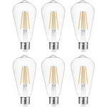 Ampoule LED E27 4W équivalent à 40W ampoule à incandescence 2700k blanc chaud ST64 lampe à incandescence LED en verre transparent 220V non dimmable