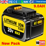 For DeWalt DCB184 18V 9000mAh Li-ion XR DCB182 LED Power Tool Battery XR Slide