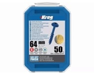 Vis KREG Blue-kote - 64 mm avec filetage grossier - Boite de 50 vis - SML-C250B-50-INT