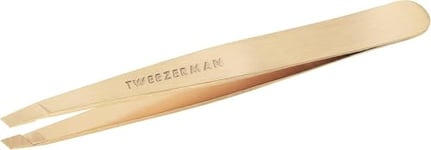 TWEEZERMAN Pince à épiler (pointes inclinées, épilation des sourcils, qualité professionnelle, acier inoxydable), Champagne