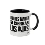 LUXMOVIL Tasse en céramique personnalisée 350 ml, Mr Tarao Phrases originales, cadeaux drôles, adapté pour micro-ondes de couleur blanche et noire (...si vous fermez les yeux)