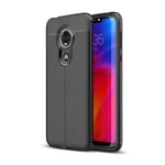 Motorola Moto E6 litchi mjukt fodral - Svart