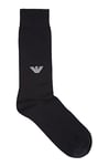 Emporio Armani Men's Gifting Short Socks with Jacquard Eagle, Black, One Size