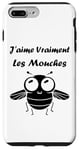 Coque pour iPhone 7 Plus/8 Plus Humour Mouche insecte j'aime vraiment les mouches.