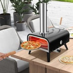 Maisonchic - Four à Pizza Extérieur Portable en Acier Inoxydable avec Pierre à Pizza de 30 cm Poêle à Pizza à Granulés de Bois à 3 Couches CW1443