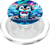 Funny Penguin Dj Headphones Graphic for Men Women Kids PopSockets PopGrip for MagSafe