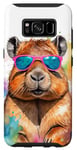 Coque pour Galaxy S8 Capybara Lunettes Soleil Capy Coloré Animaux Motif Imprimé