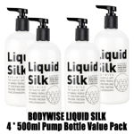 Liquid Silk 4 * 500ml Condom Friendly Water-based Personal Lubricant Value Pack