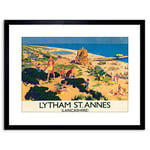 Wee Blue Coo 9x7 '' LANCASHIRE LYTHAM ST ANNES BRITISH RAILWAYS FRAMED ART PRINT F97X1230