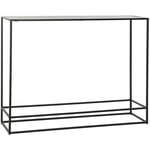 Pegane - Console / Table console en aluminium coloris noir/doré - Longueur 110 x Profondeur 25 x Hauteur 84 cm