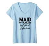 Womens Maid of Honour Best Friend of The Bride Bridal Party Wedding V-Neck T-Shirt