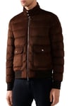 Moncler Gibran Leather Suede Bomber Down Jacket Bomber Jacket New XXL