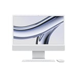 Apple 2023 iMac all-in-one desktop computer with M3 chip: 8-core CPU, 10-core GPU, 24-inch 4.5K Retina display, 8GB unified memory, 512GB SSD storage, matching accessories. Works with iPhone; Silver