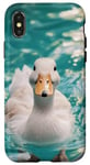 Coque pour iPhone X/XS Canard Piscine Animaux mignons Vie d'étang