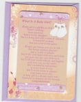 Keepsake Wallet / Purse Card What is a Baby Girl? New Baby Christening Gift