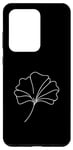 Coque pour Galaxy S20 Ultra Une ligne d'art dessin feuille de ginkgo