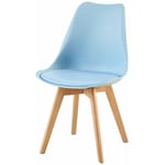 1 Chaise Design Plastique Scandinave Chaise de Salle à manger - Bleu