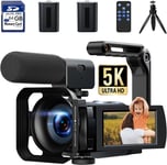 HOTPEAK Camcorder Video Camera 5K 56MP WIFI YouTube Vlogging Camera 3” 270° with