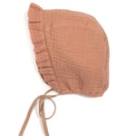 HUTTEliHUT CARRIE baby bonnet UV muslin – marsala - 1-2år