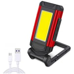 Lampe de Travail LED Rechargeable Baladeuse LED Lampe Atelier IP65 Étanche Portable Lampe d'inspection avec Base Magnétique pour Garage, Camping,