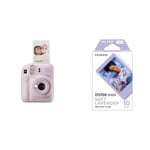 instax mini 12 camera, LILAC PURPLE & instant mini film 10 shot pack, Soft Lavender