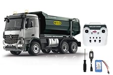 JAMARA Mercedes-Benz Arocs Metal Meiller 1:20 2,4 GHz – Force de Levage 15 kg, Transmission en métal, 4 Roues, Suspension de Suspension, pneus en Caoutchouc, lumière LED/Feux de signalisation