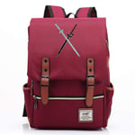 XYUANG Sword Art Online Kirigaya Kazuto USB Red Vintage Laptop Backpack,16 inch Durable School Travel Laptop Tablet Bags with USB