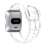 iitee Compatible with Fitbit Versa Straps, Soft TPU Clear Glitter Band for All Fitbit Versa/Versa Lite Edition/Versa SE/Versa 2 Smart Watches Women, Clear Band