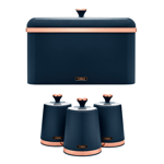 Tower Cavaletto Bread Bin & Canisters Set Rose Gold (Midnight Blue)