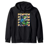 Cute Gaming Frog Pew Video Game Graphic Men Boys Kids Women Zip Hoodie