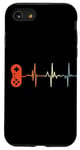 Coque pour iPhone SE (2020) / 7 / 8 Vintage Gamer Heartbeat Jeux vidéo Heartline