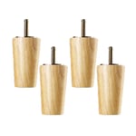 JNMDLAKO 4 Pieces Wood Table Legs Solid Wood Conical Replacement Furniture Feet Furniture Legs for Sofa Bed Cabinet Chair Couch Feet Wood Furniture Legs M8 Thread(20cm)