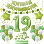 Ballons 19 ans anniversaire vert, Ballon 19 ans garçon fille anniversaire, Decoration Anniversaire Fille 19 Ans, Déco anniversaire 19 ans vert, Déco fête 19 filles, Ballon vert blanc 19 ans