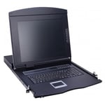 Dexlan console rackable double rail 1U pour serveur (KVM 8 ports)