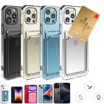 Iphone 16/15/14/13/12/11/SE/X/XS/8/7 skal mobilskal kort slot - Transparent IPHONE 11 PRO