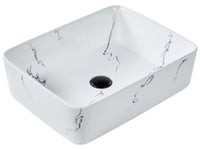 Lavabo en céramique effet marbre 49 x 38 cm blanc HOPI