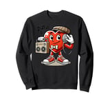 Dabbing Heart Funny Valentine Mens Kids Retro Valentines Day Sweatshirt