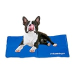 Relaxdays Mat Dog, 65 x 50 cm, Self, Gel, Wipeable, Cooling Pad for Pets, Blue, Polyester, 1x90x60 cm