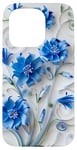 Coque pour iPhone 15 Pro Fleur Bleu Bleuet Floral Nature Femme Filles Fleurs