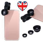 Clip 3-in-1 180 Fish-Eye Lens+Wide Angle Lens+Macro Lens Black