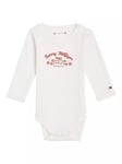 Tommy Hilfiger Baby Logo Floral Long Sleeve Bodysuit, Ancient White Flower