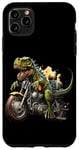 Coque pour iPhone 11 Pro Max T-Rex Tyrannosaurus Dinosaure Dino Rex équitation une moto