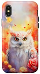 Coque pour iPhone X/XS Aquarelle Splash I Love My Owl Cadeau floral