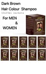 Veinira DARK Brown  Hair Dye Shampoo Man Womens Natural Beard 10x25ml Sachets