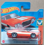 HOT WHEELS 2022  '72 FORD GRAN TORINO SPORT, ORANG/WHITE, SHORT CARD.