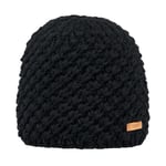 Womens Barts Ilmar Knit Bobble Beanie Ski Hat Black