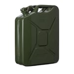 Oxid7® Bidon à carburant 20 litres en métal olive | Convient pour l'essence, le diesel & le bioéthanol | Bidon à essence 20L avec homologation UN & type de construction testé