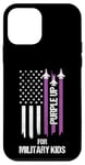 Coque pour iPhone 12 mini Purple Up For Military Kids Drapeau américain Enfant militaire